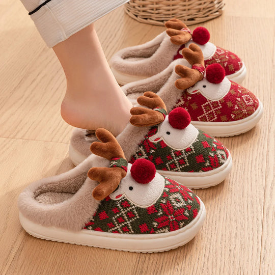 Kerstpantoffels Gevoerd – met Feestelijke Stiksels
