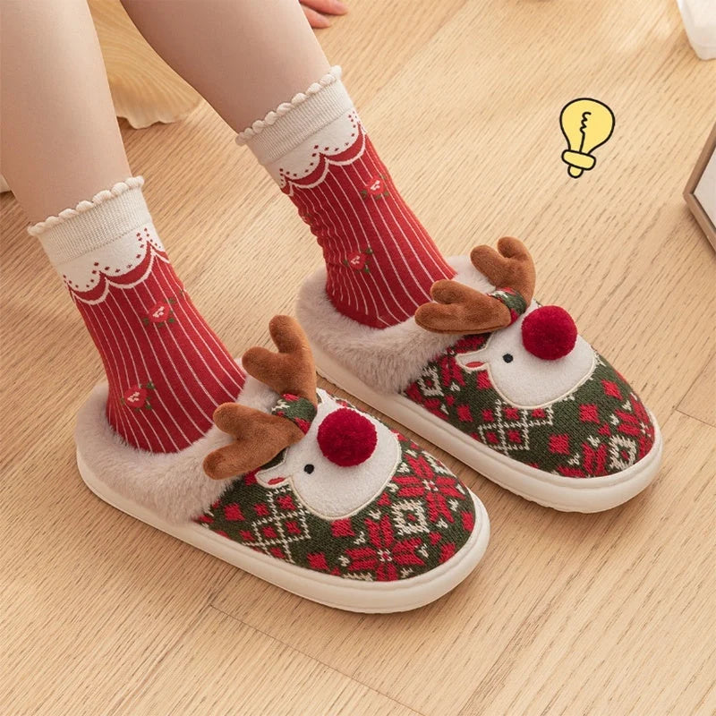 Kerstpantoffels Gevoerd – met Feestelijke Stiksels