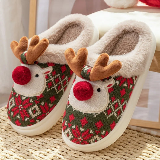 Kerstpantoffels Gevoerd – met Feestelijke Stiksels