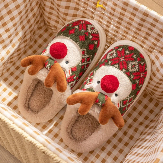 Kerstpantoffels Gevoerd – met Feestelijke Stiksels