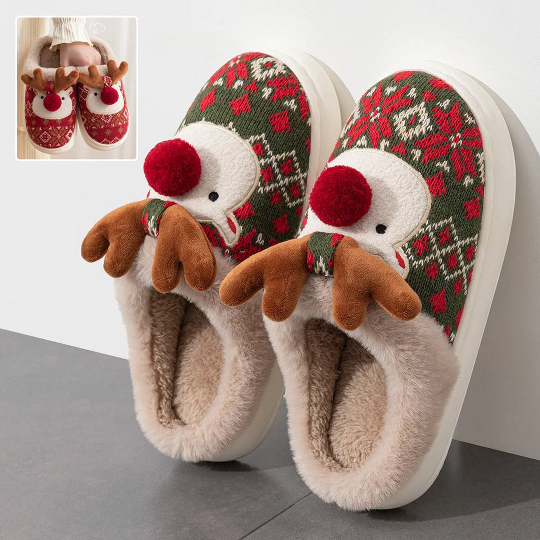 Kerstpantoffels Gevoerd – met Feestelijke Stiksels