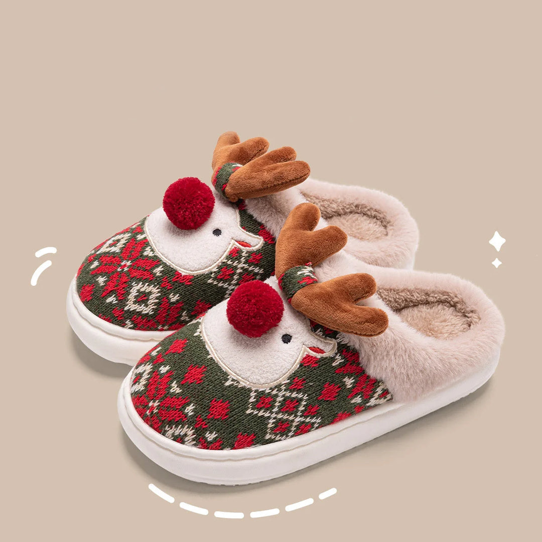Kerstpantoffels Gevoerd – met Feestelijke Stiksels