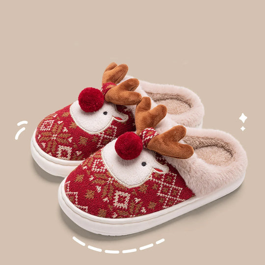Kerstpantoffels Gevoerd – met Feestelijke Stiksels