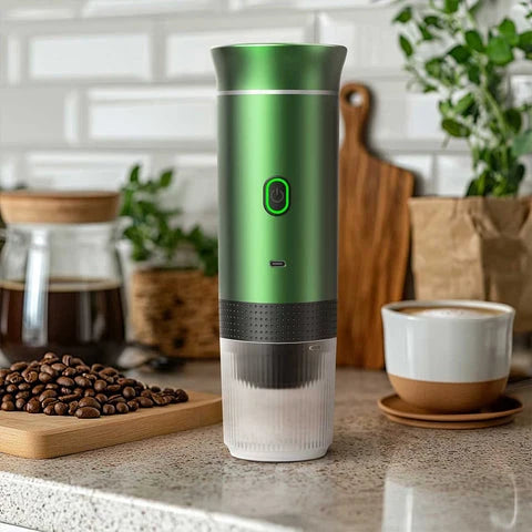 Koffiezetter Draadloos – To-Go Beker met Één Knop