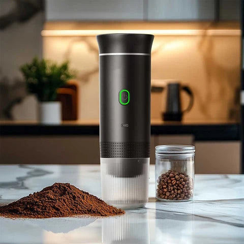 Koffiezetter Draadloos – To-Go Beker met Één Knop