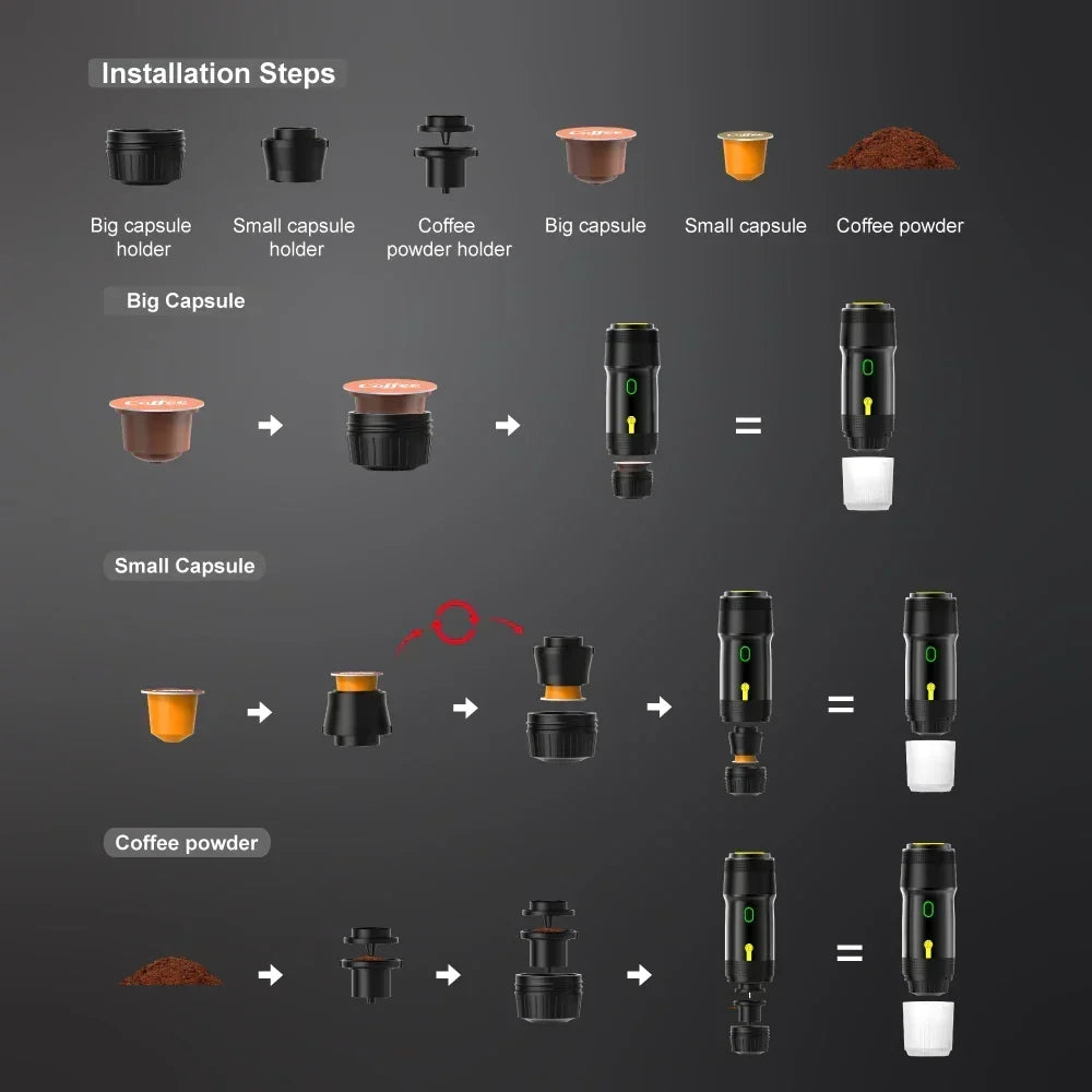 Koffiezetter Draadloos – To-Go Beker met Één Knop