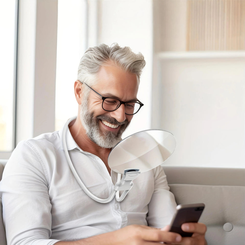 Leesloep met 5x Vergroting – Verstelbaar Nekkoord, Handsfree