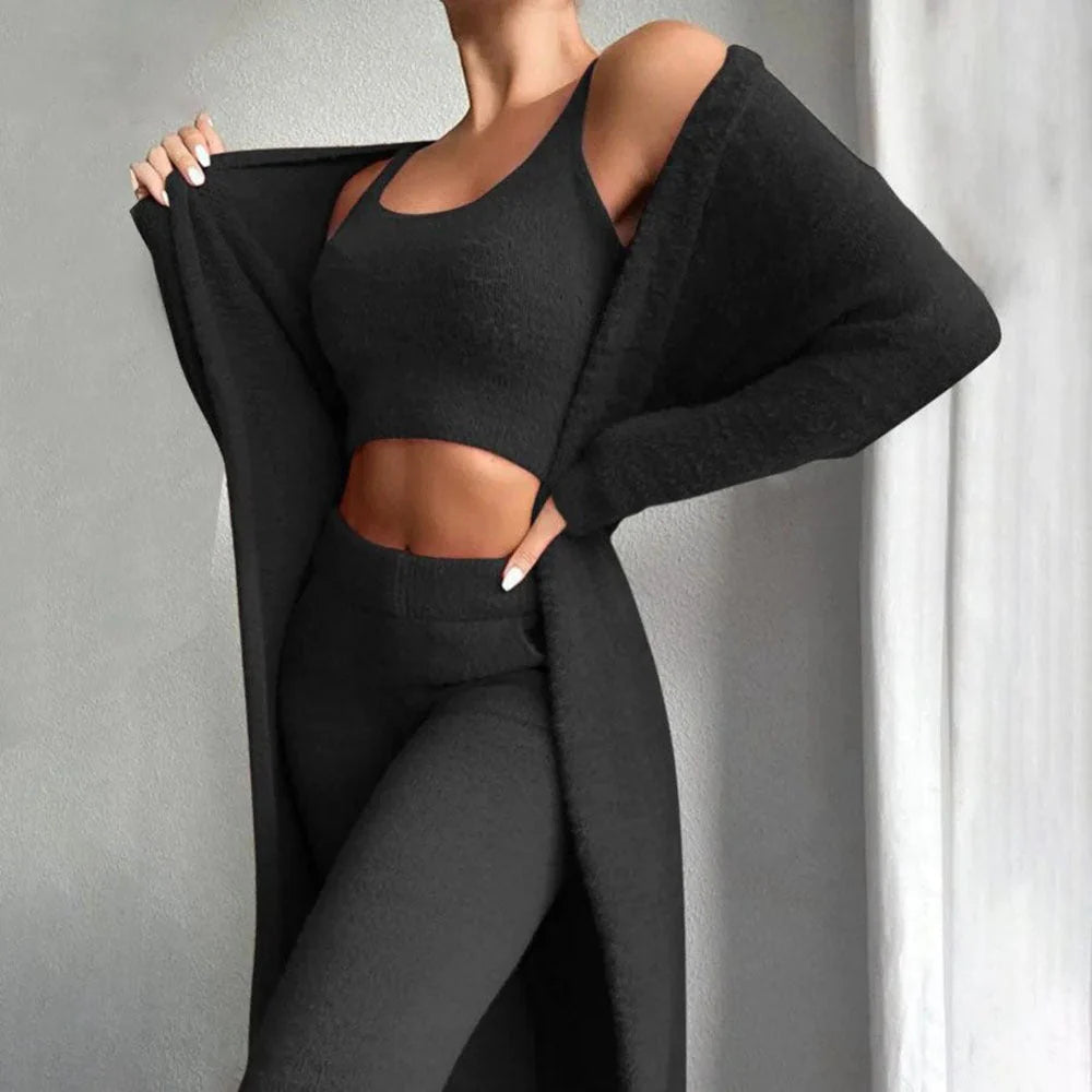 Loungewear Set Dames – Driedelig, Zacht & Warm