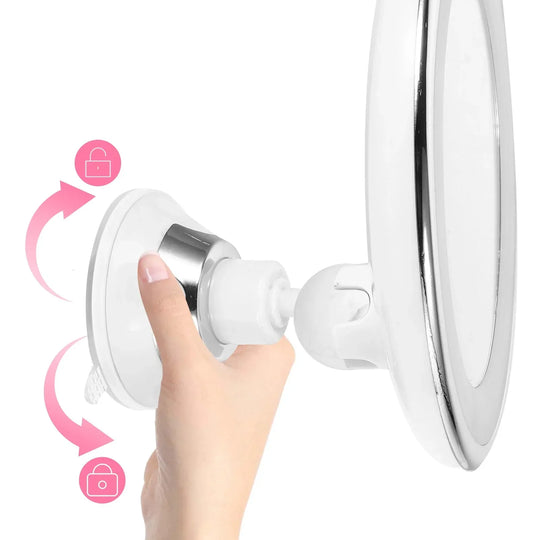 Make-upspiegel LED – met 10x Vergroting en Zuignap
