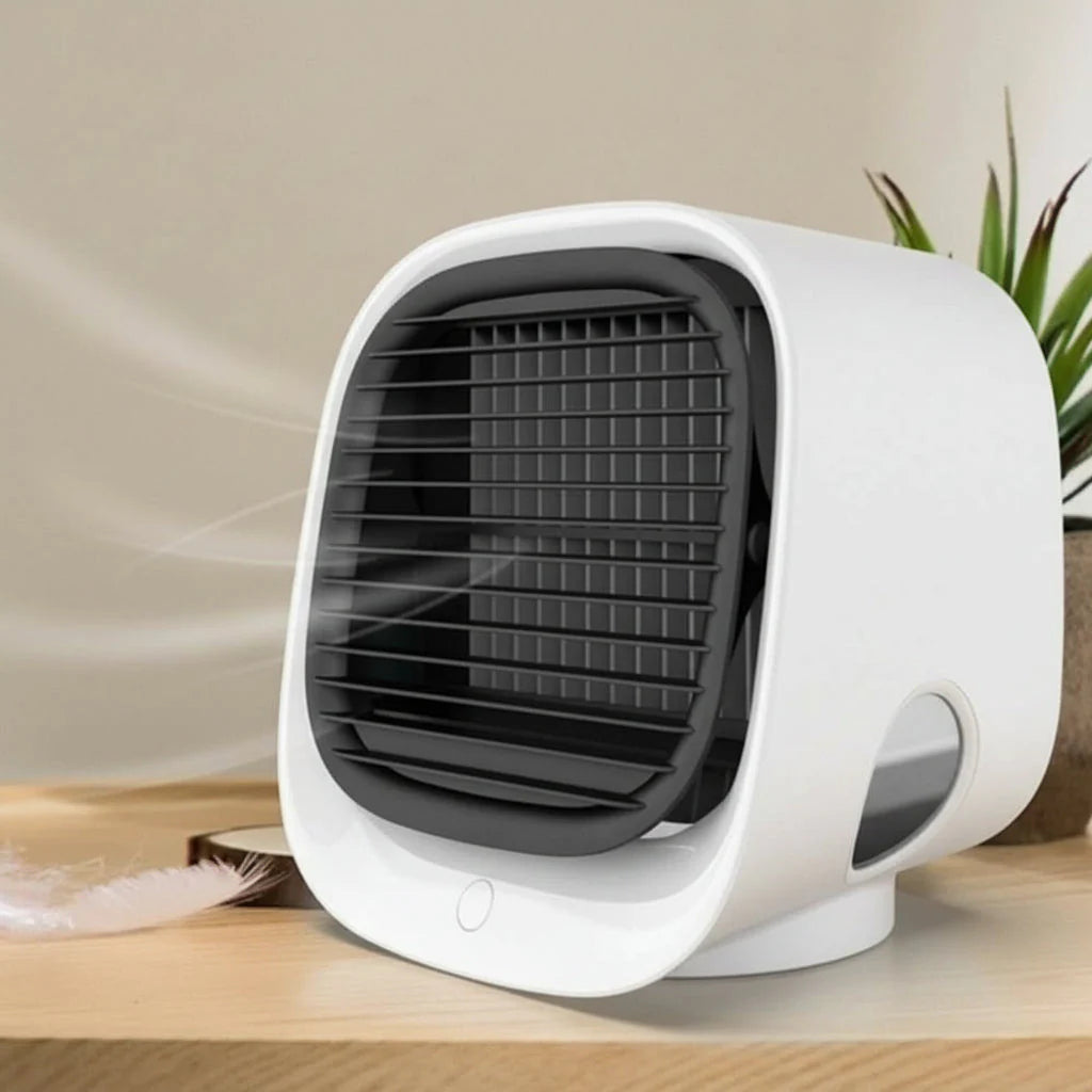 Mini Luchtkoeler 2-in-1 – Luchtbevochtiger & USB Ventilator met LED