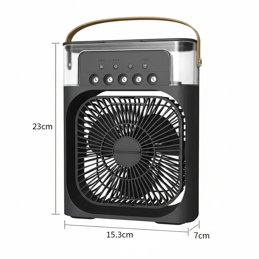 Mini Ventilator & Luchtbevochtiger 2-in-1 – Draagbaar voor Bureau
