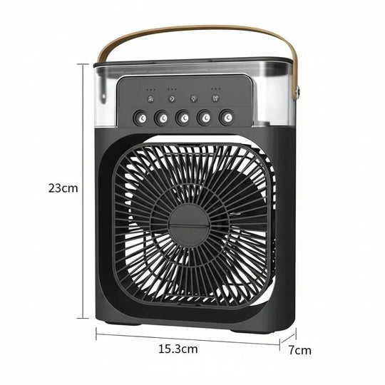 Mini Ventilator & Luchtbevochtiger 2-in-1 – Draagbaar voor Bureau