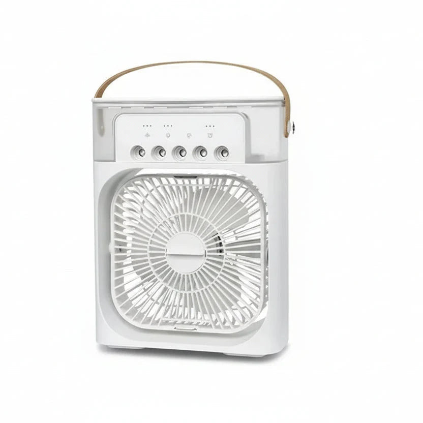 Mini Ventilator & Luchtbevochtiger 2-in-1 – Draagbaar voor Bureau