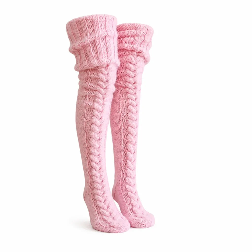 Overknee Sokken Gebreid – met Elastische Pasvorm
