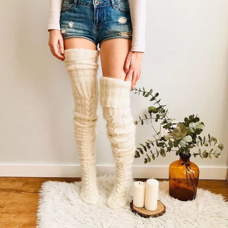 Overknee Sokken Gebreid – met Elastische Pasvorm