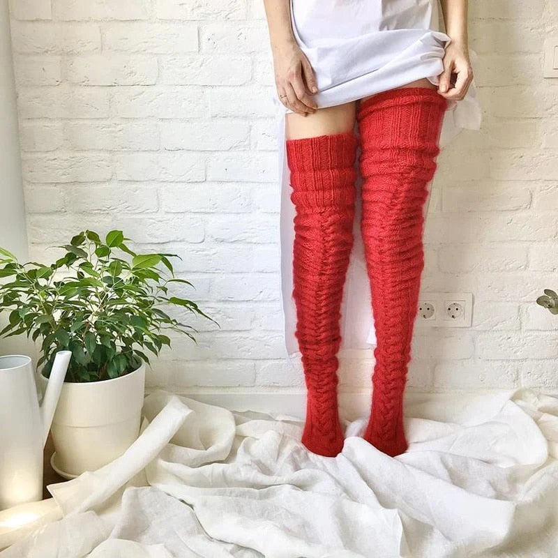 Overknee Sokken Gebreid – met Elastische Pasvorm