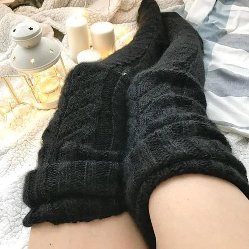 Overknee Sokken Gebreid – met Elastische Pasvorm