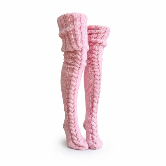 Overknee Sokken Gebreid – met Elastische Pasvorm