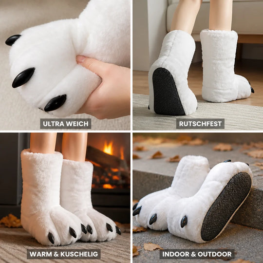 Pantoffels Berenpoten – Pluizig met Rubberzool