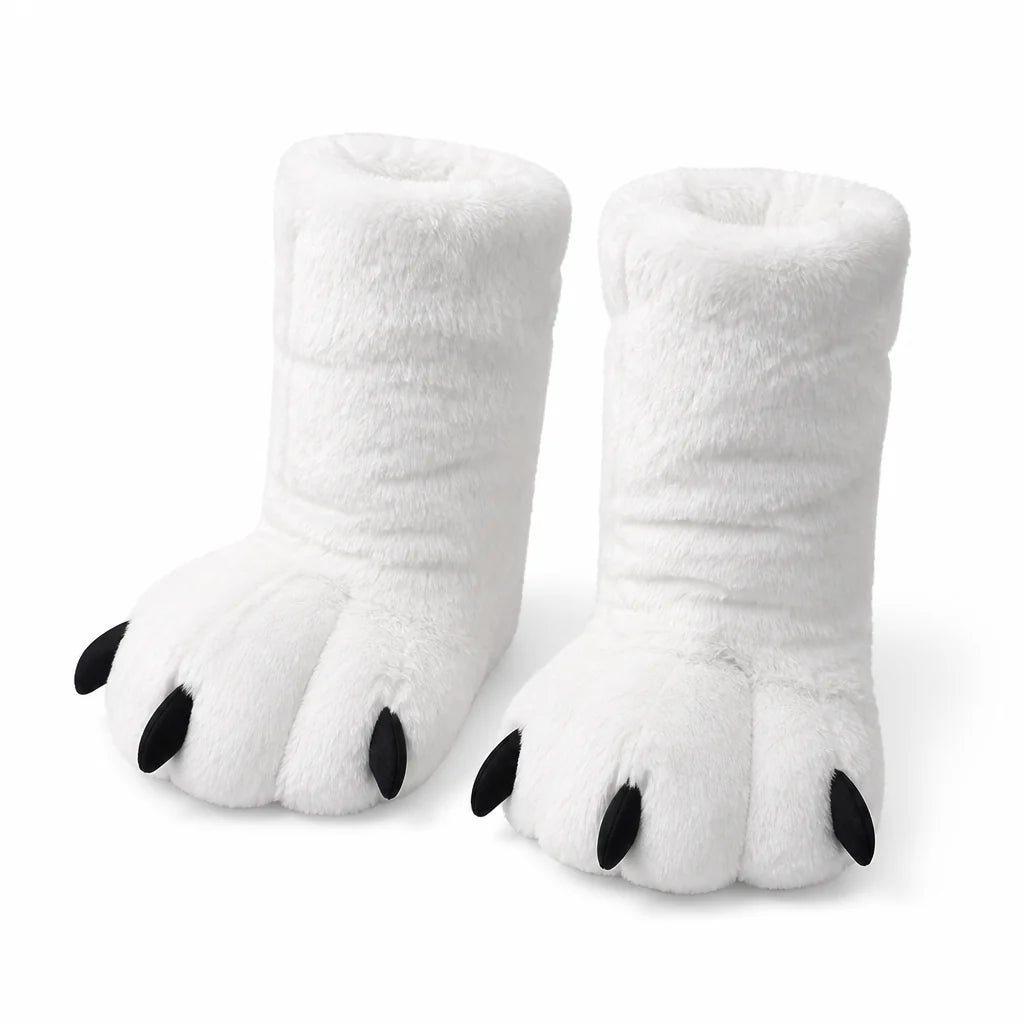 Pantoffels Berenpoten – Pluizig met Rubberzool