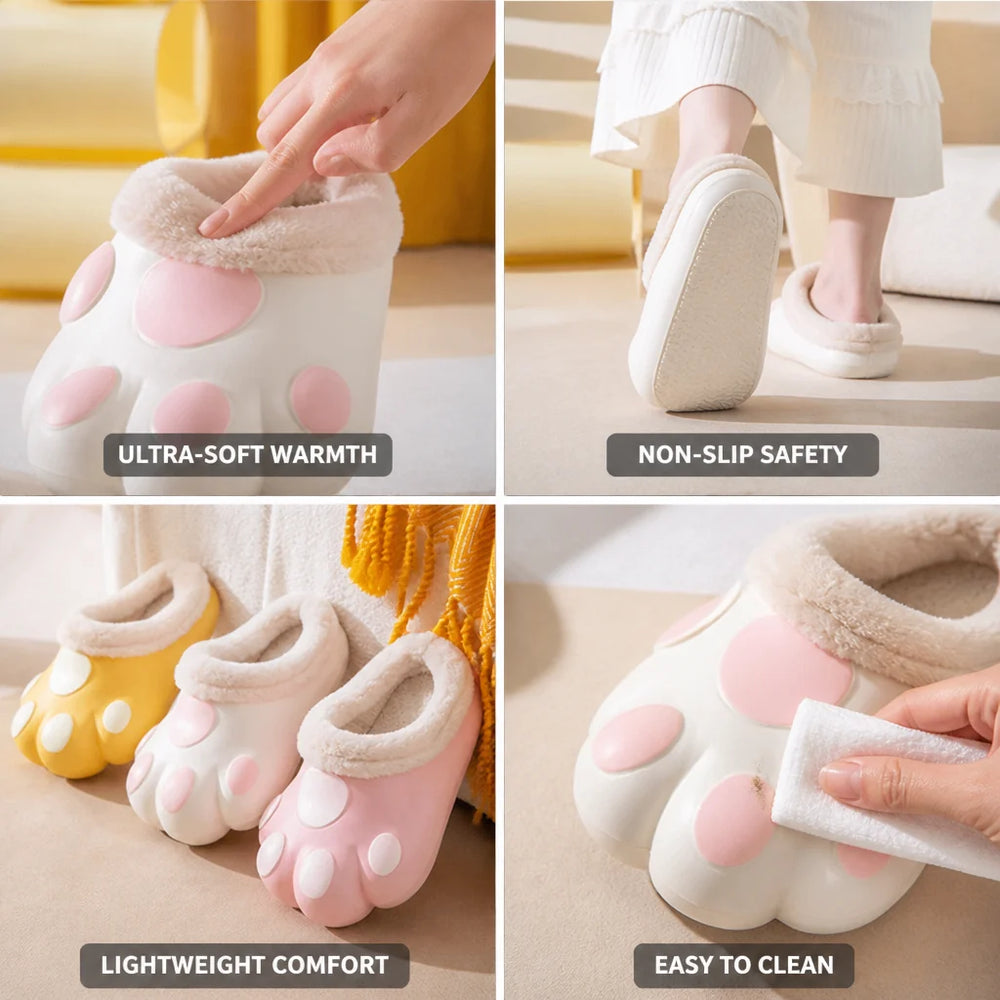 Pantoffels Pluche – Kattenpootjes met Fleecevoering
