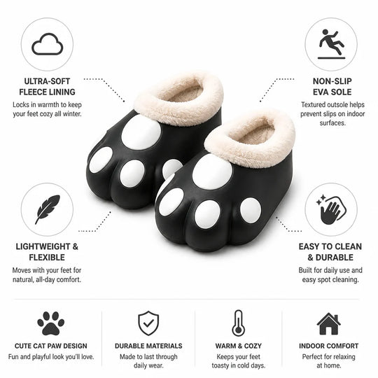Pantoffels Pluche – Kattenpootjes met Fleecevoering