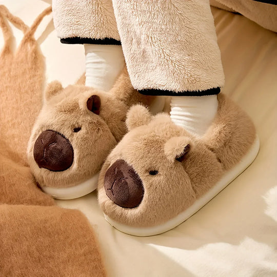 Pantoffels Pluche – met Capybara-Motief