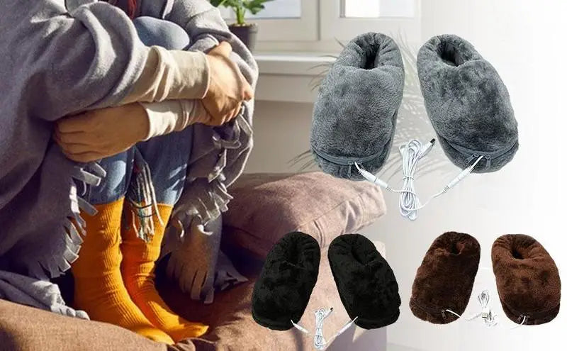 Pantoffels Verwarmd – USB-verwarming met Pluchevoering