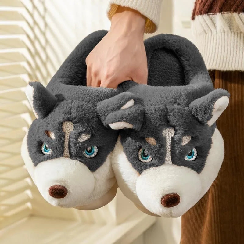 Pluche Pantoffels – met Husky-Design