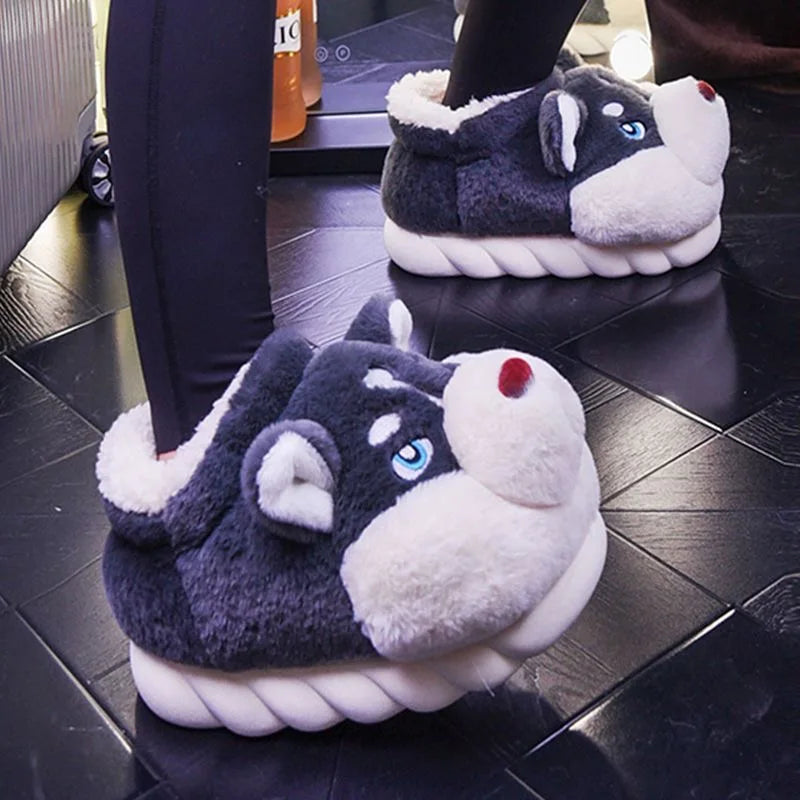 Pluche Pantoffels – met Husky-Design