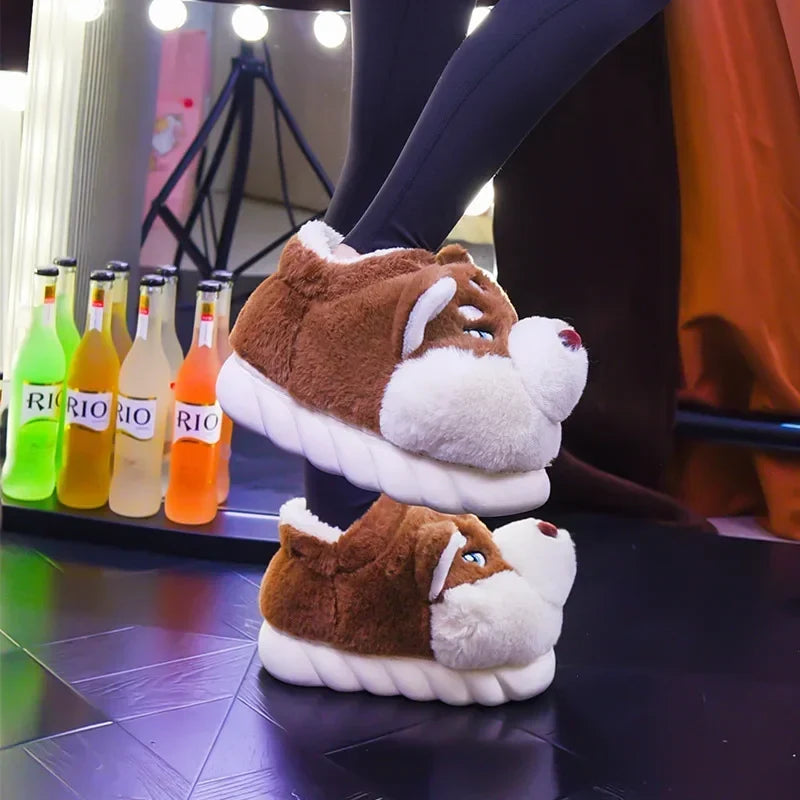 Pluche Pantoffels – met Husky-Design