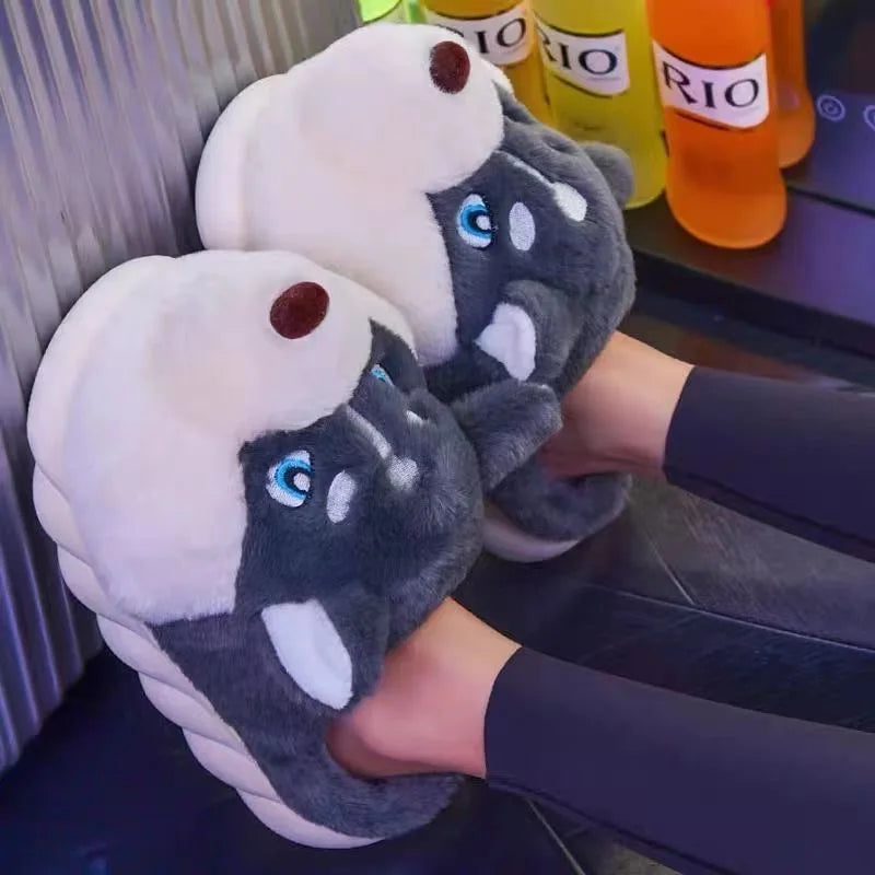 Pluche Pantoffels – met Husky-Design
