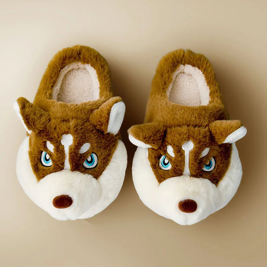 Pluche Pantoffels – met Husky-Design