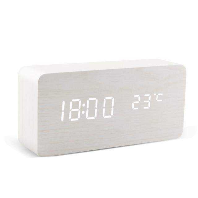 Minimalist Wooden LED Alarm Clock
