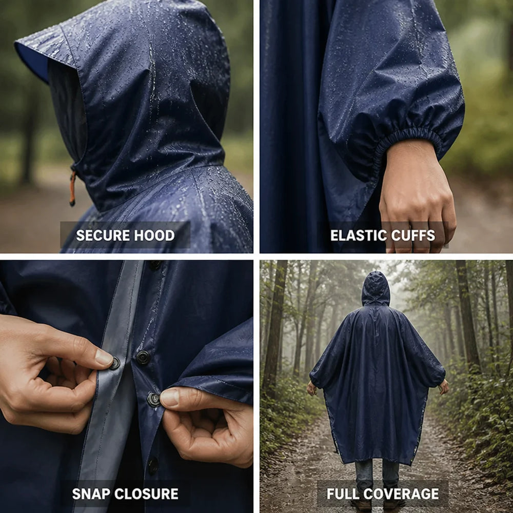 Regenponcho – Eendelig met Capuchon en Mouwen