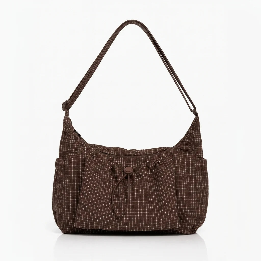 Schoudertas Dames – Ruim met Geruit Dessin