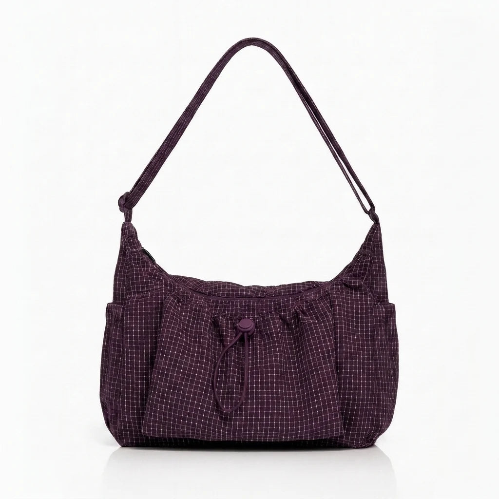 Schoudertas Dames – Ruim met Geruit Dessin
