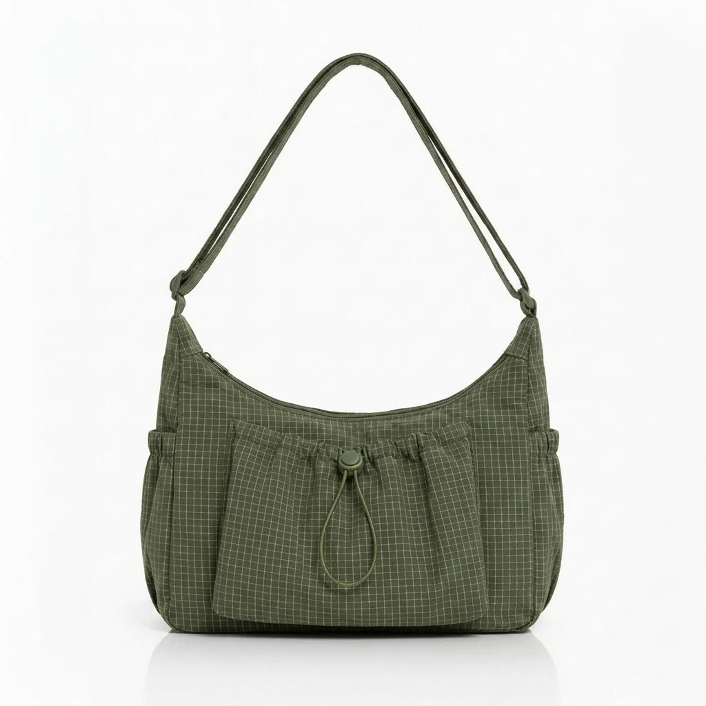 Schoudertas Dames – Ruim met Geruit Dessin