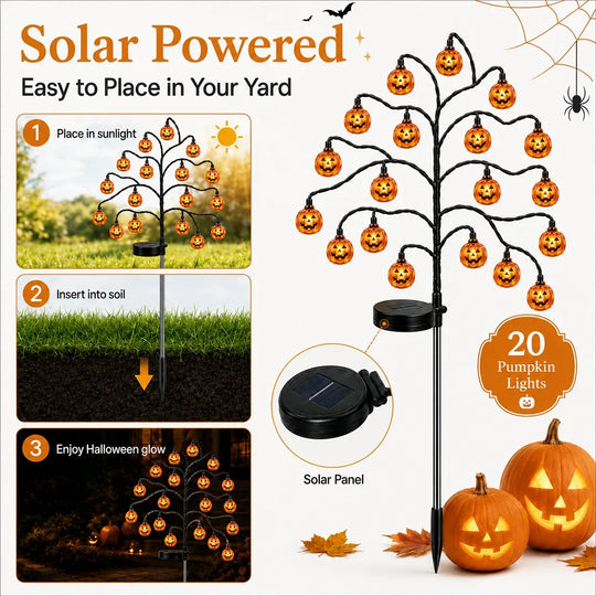 Solar Tuinlamp Pompoen – met Grondpin