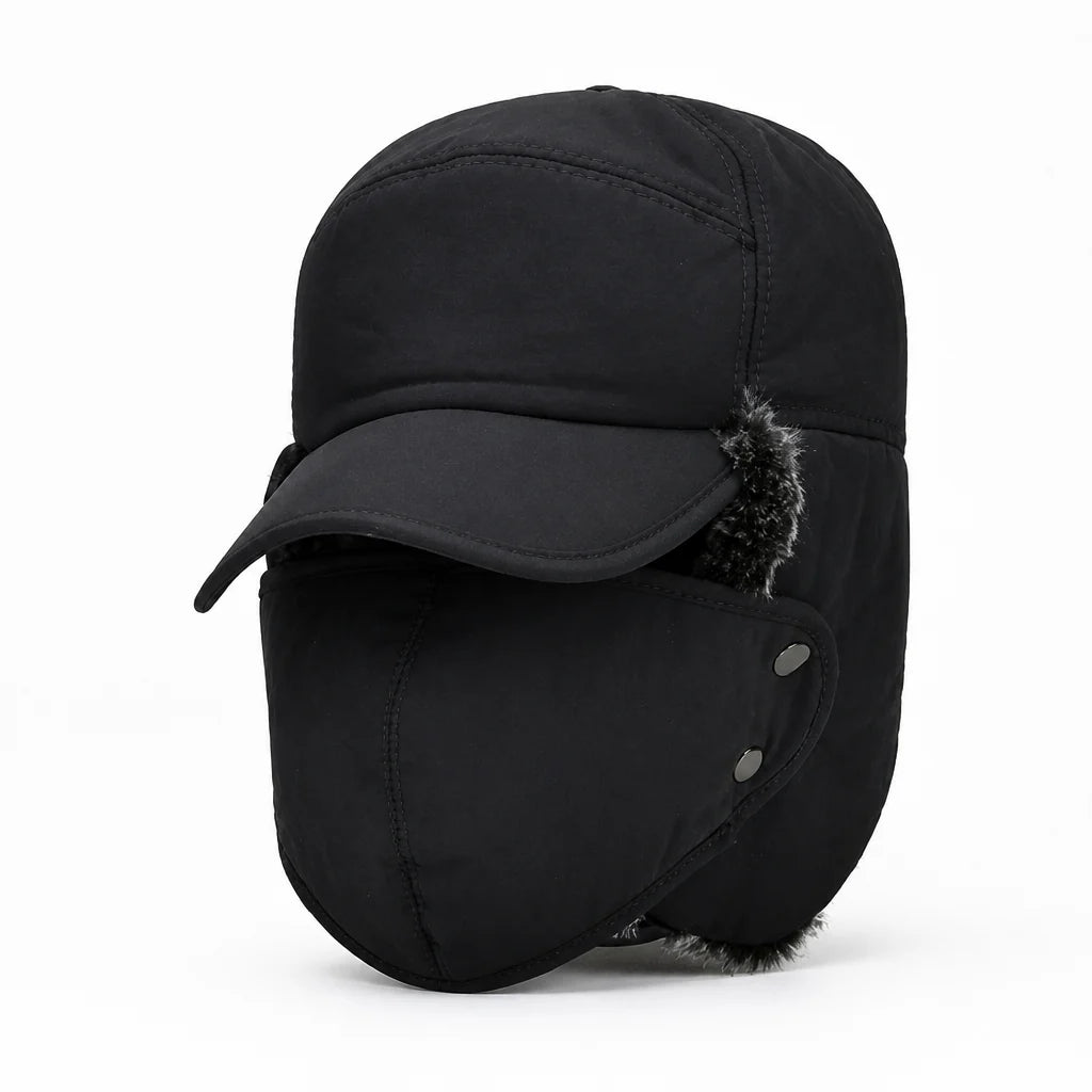 Trappermuts Fleecegevoerd – met Afneembaar Gezichtsmasker