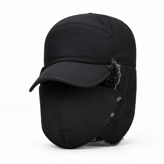 Trappermuts Fleecegevoerd – met Afneembaar Gezichtsmasker