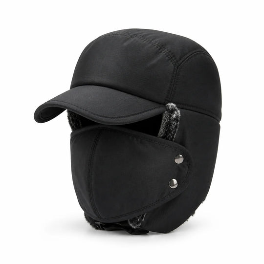 Trappermuts Fleecegevoerd – met Afneembaar Gezichtsmasker