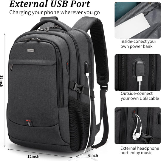 Laptop Travel Backpack – Waterproof with USB Port, Organized