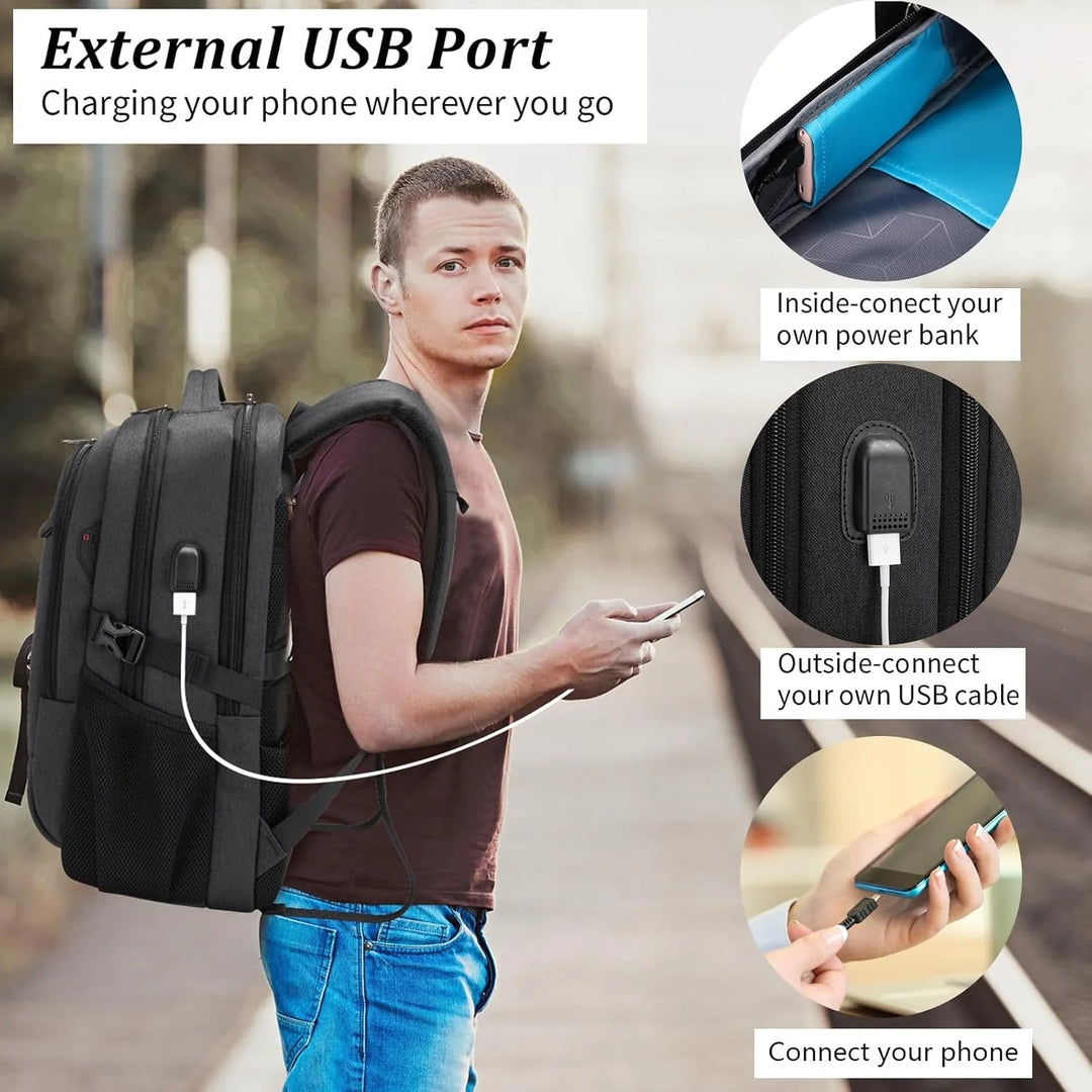 Laptop Travel Backpack – Waterproof with USB Port, Organized