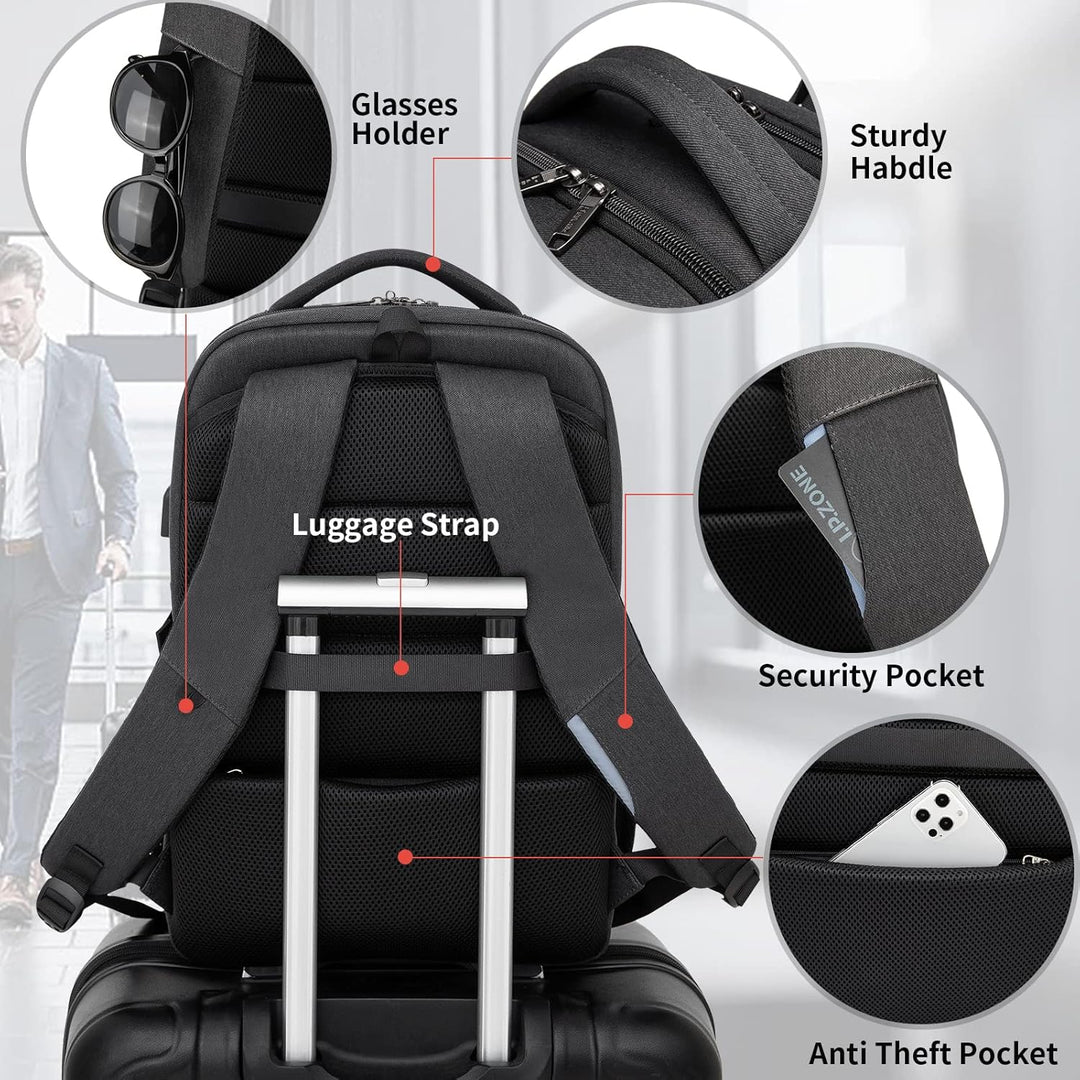Laptop Travel Backpack – Waterproof with USB Port, Organized