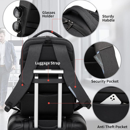 Laptop Travel Backpack – Waterproof with USB Port, Organized
