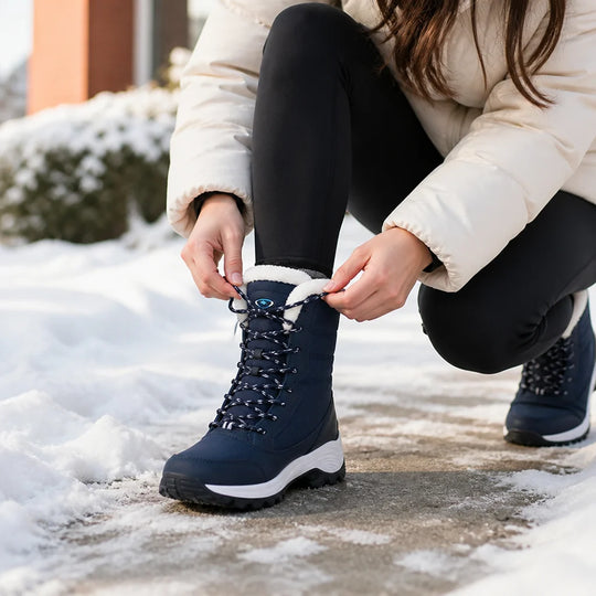 Winterlaarzen Dames Instapmodel – Gevoerd met Plateauzool