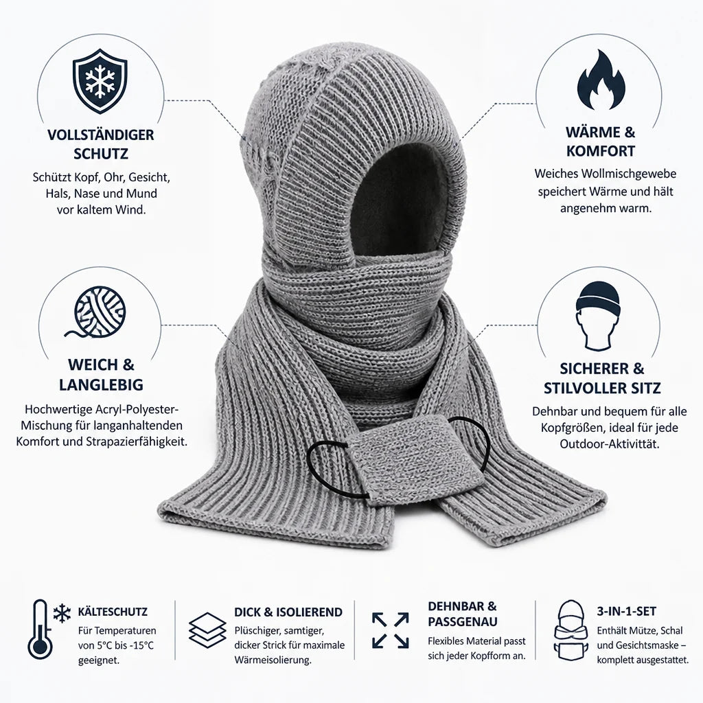 Winterset Muts en Sjaal – Gevoerd en Tweedelig