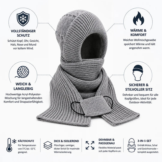 Winterset Muts en Sjaal – Gevoerd en Tweedelig