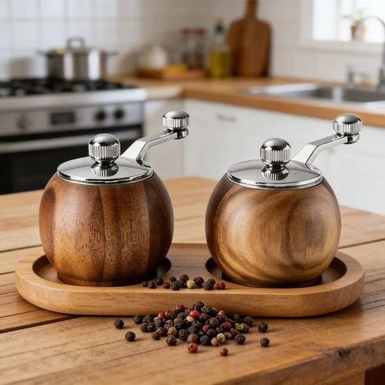 Zout- en Pepermolenset Hout – Handmatig Maalwerk